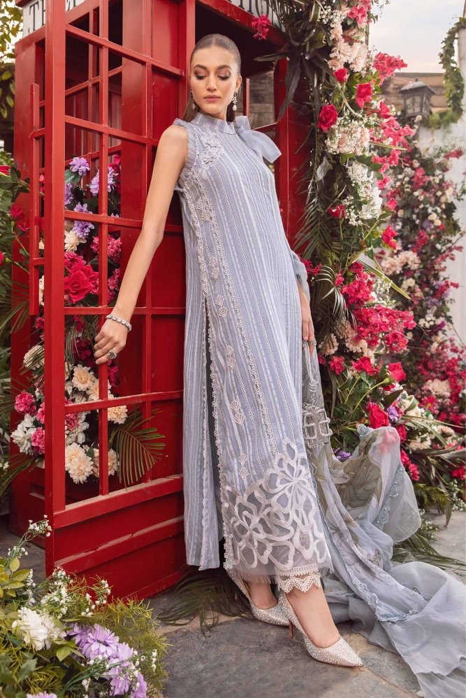 3PC - Printed Lawn Zarri Shirt With Voile Printed Dupatta - 1529 - Sapphire Studios