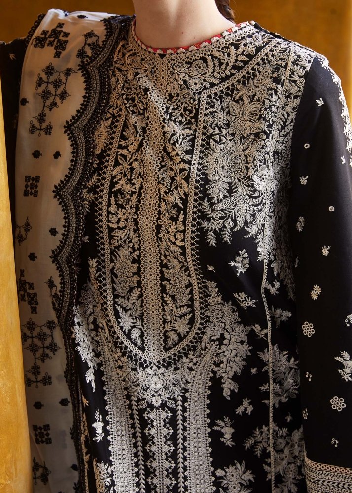 Lawn - 3PC Embroidered Shirt with Organza Embroidered Dupatta - 1372 - Sapphire Studios