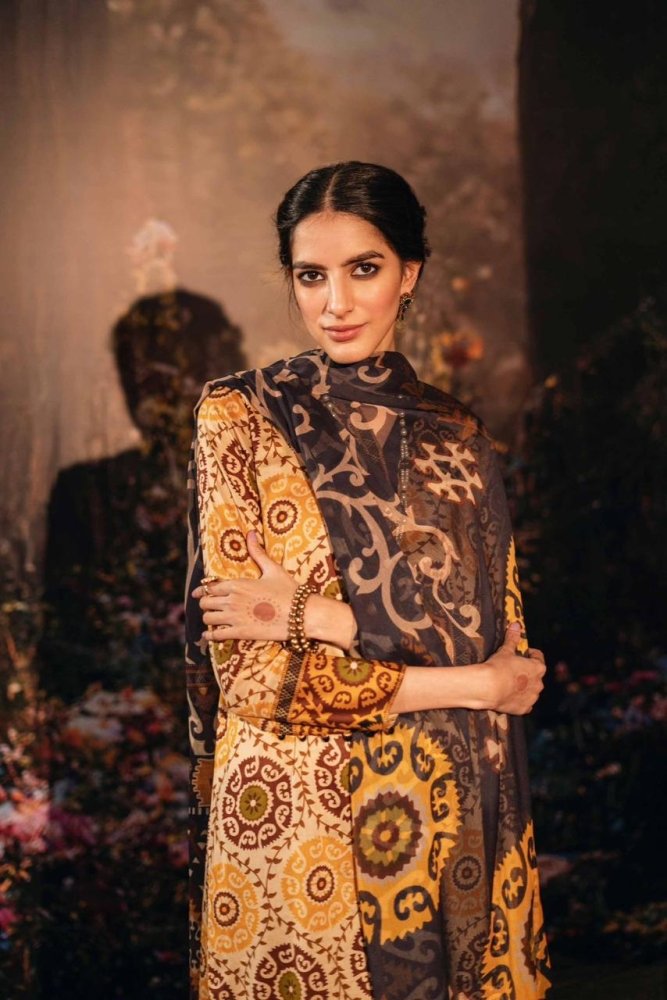 Lawn 3PC Printed With Printed Voile Dupatta - 754 - Sapphire Studios