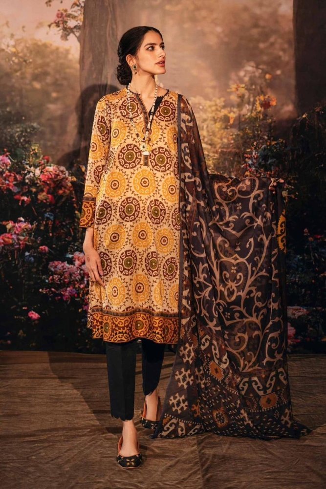 Lawn 3PC Printed With Printed Voile Dupatta - 754 - Sapphire Studios
